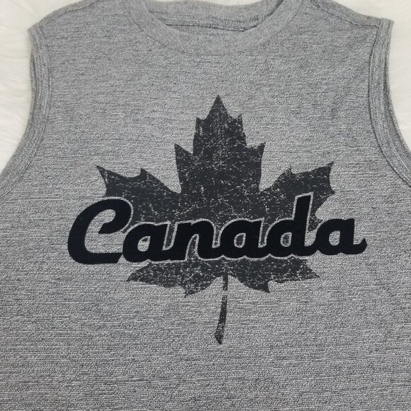 Canada NEW Gray Graphic 100% Cotton Boys Kids Tank Top Shirt NWT Sz Large 10/12 - Picture 2 of 11